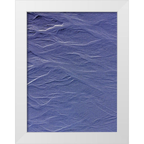 Blue Fibers I White Modern Wood Framed Art Print by Grayscale