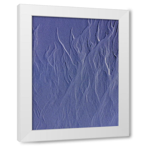 Blue Fibers II White Modern Wood Framed Art Print by Grayscale