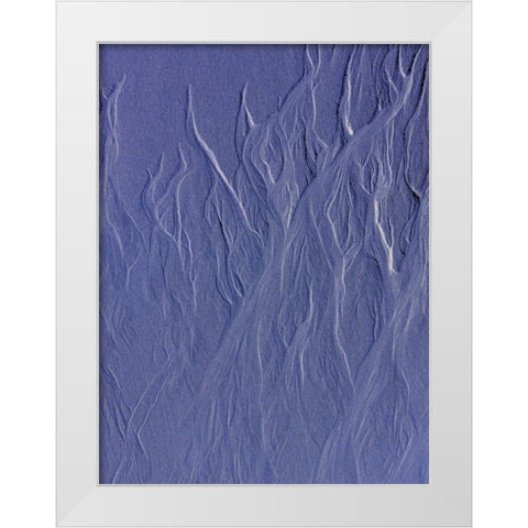 Blue Fibers II White Modern Wood Framed Art Print by Grayscale