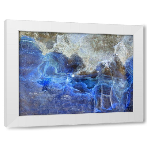 Blue Ribbons I White Modern Wood Framed Art Print by Grayscale