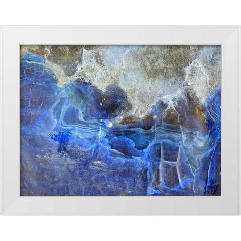Blue Ribbons I White Modern Wood Framed Art Print by Grayscale