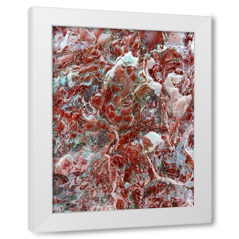 Red Texture I White Modern Wood Framed Art Print by Grayscale
