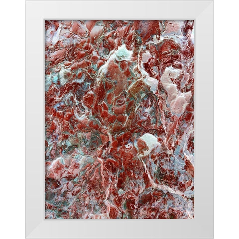 Red Texture I White Modern Wood Framed Art Print by Grayscale
