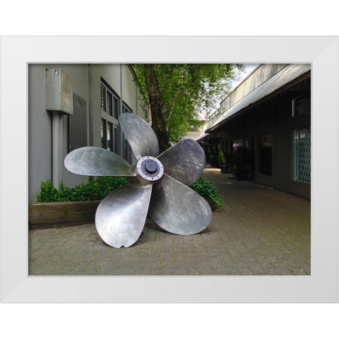 Fan Blade White Modern Wood Framed Art Print by Grayscale