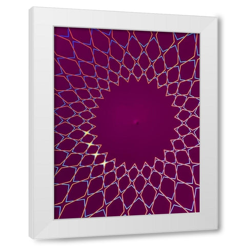 Purple Diamonds I White Modern Wood Framed Art Print by Grayscale