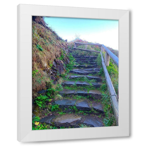 Stone Stairs I White Modern Wood Framed Art Print by Grayscale