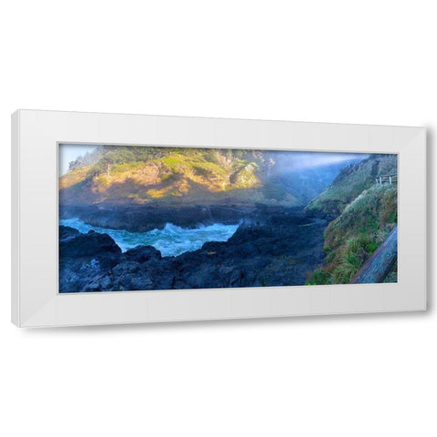 Rocky Beach I White Modern Wood Framed Art Print by Grayscale