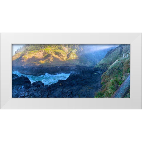 Rocky Beach I White Modern Wood Framed Art Print by Grayscale