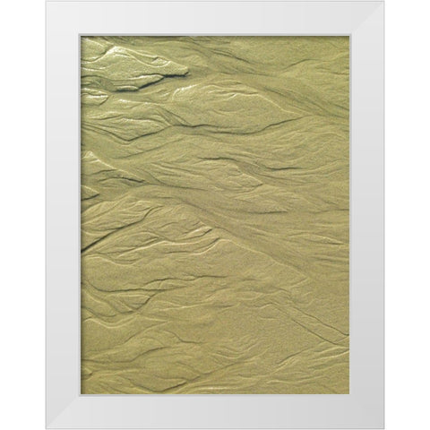Wet Sand I White Modern Wood Framed Art Print by Grayscale