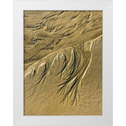 Wet Sand III White Modern Wood Framed Art Print by Grayscale