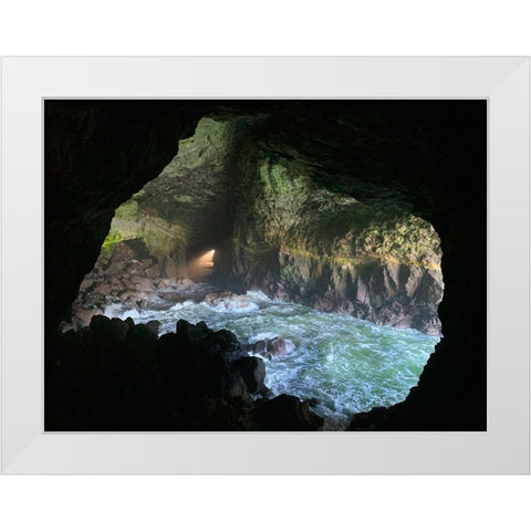 Sea Cave I White Modern Wood Framed Art Print by Grayscale
