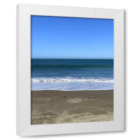 Blue Beach I White Modern Wood Framed Art Print by Grayscale