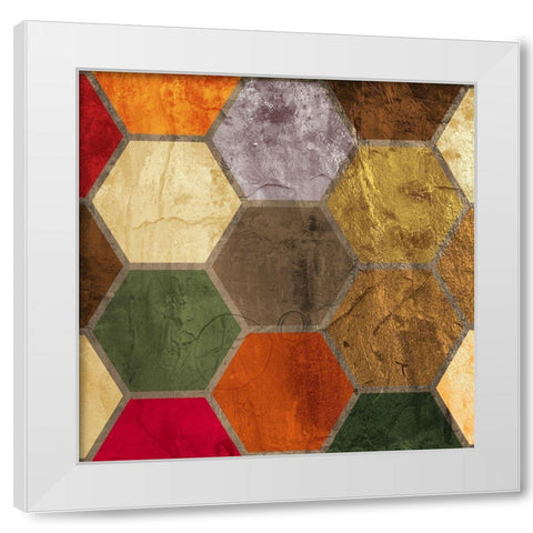 Hexagon Textures I White Modern Wood Framed Art Print by Grayscale