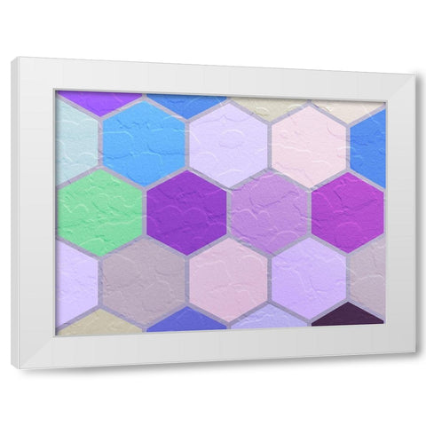 Hexagon Textures VIII White Modern Wood Framed Art Print by Grayscale