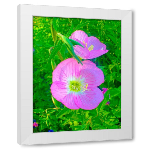 Geraniums II White Modern Wood Framed Art Print by Grayscale