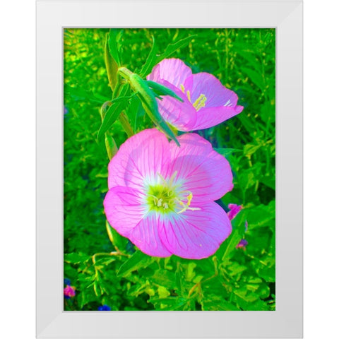 Geraniums II White Modern Wood Framed Art Print by Grayscale