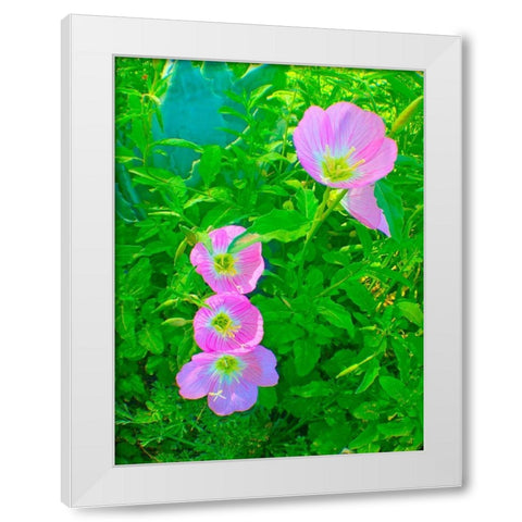Geraniums III White Modern Wood Framed Art Print by Grayscale