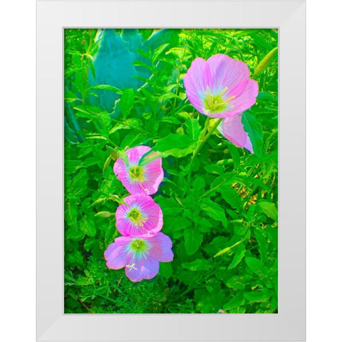 Geraniums III White Modern Wood Framed Art Print by Grayscale