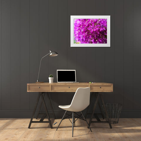 Purple Cluster III White Modern Wood Framed Art Print by Grayscale