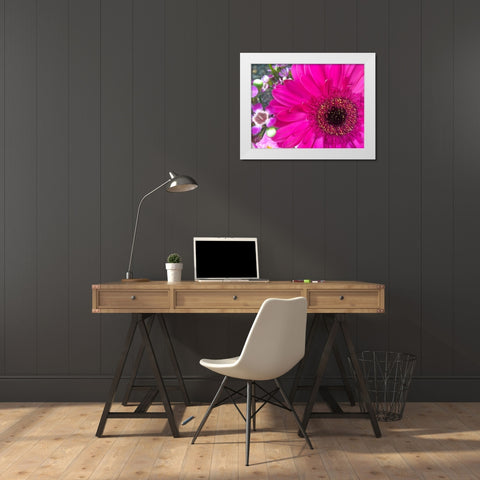 Flower Center II White Modern Wood Framed Art Print by Grayscale