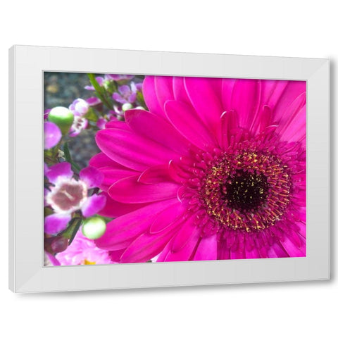 Flower Center II White Modern Wood Framed Art Print by Grayscale