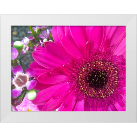 Flower Center II White Modern Wood Framed Art Print by Grayscale