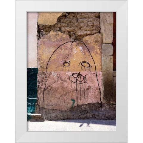 Wall Face I White Modern Wood Framed Art Print by Grayscale