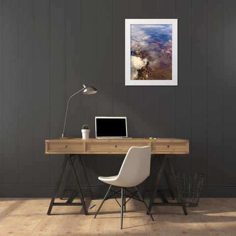 Las Vegas Mountains White Modern Wood Framed Art Print by Grayscale