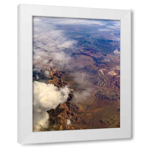Las Vegas Mountains White Modern Wood Framed Art Print by Grayscale