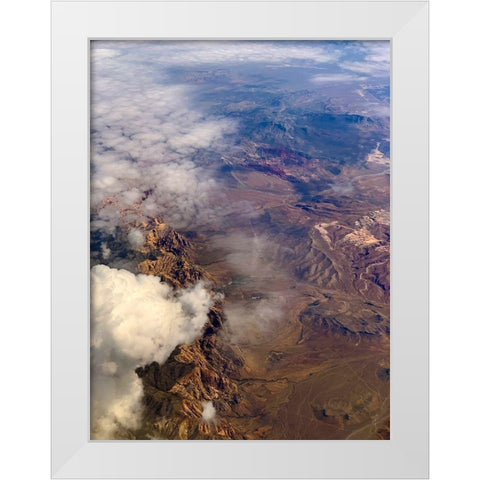 Las Vegas Mountains White Modern Wood Framed Art Print by Grayscale