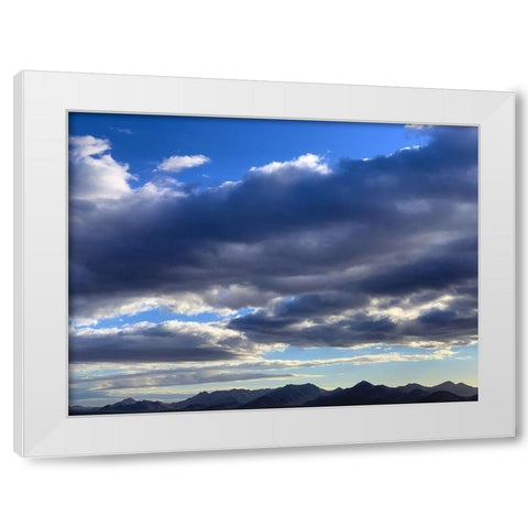 McDowell Mountains White Modern Wood Framed Art Print by Grayscale