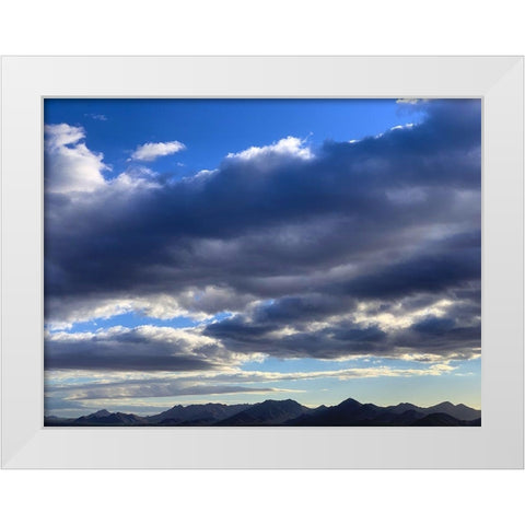 McDowell Mountains White Modern Wood Framed Art Print by Grayscale