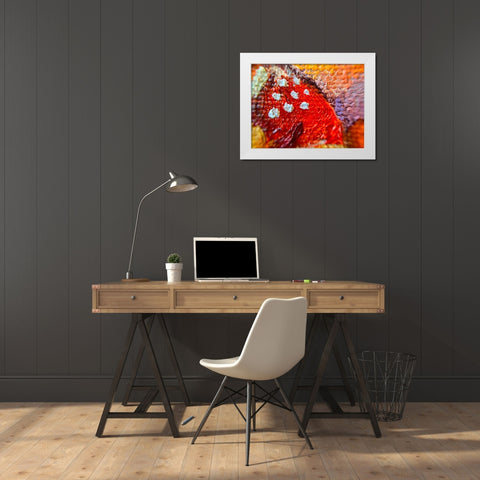 Paint Closeup V White Modern Wood Framed Art Print by Grayscale