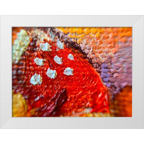 Paint Closeup V White Modern Wood Framed Art Print by Grayscale