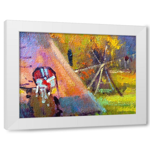 Paint Closeup X White Modern Wood Framed Art Print by Grayscale