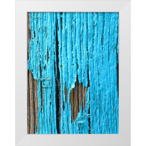 Turquoise Paint I White Modern Wood Framed Art Print by Grayscale