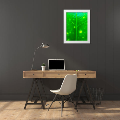 Green Leaf IX White Modern Wood Framed Art Print by Grayscale