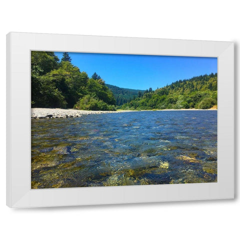 River View I White Modern Wood Framed Art Print by Grayscale