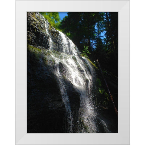 Waterfall Light I White Modern Wood Framed Art Print by Grayscale