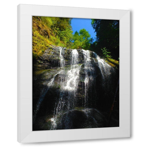 Waterfall Light II White Modern Wood Framed Art Print by Grayscale