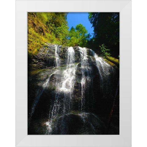 Waterfall Light II White Modern Wood Framed Art Print by Grayscale