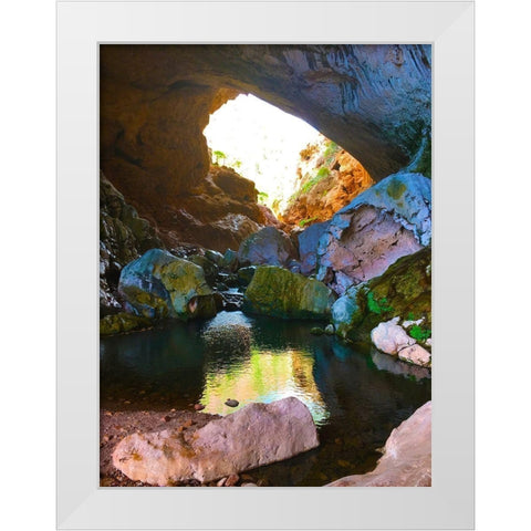 Natural Bridge II White Modern Wood Framed Art Print by Grayscale