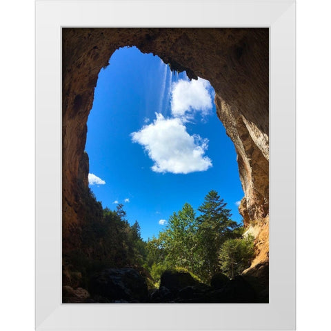 Natural Bridge III White Modern Wood Framed Art Print by Grayscale