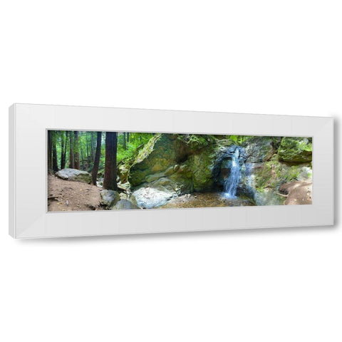 Waterfall I White Modern Wood Framed Art Print by Grayscale