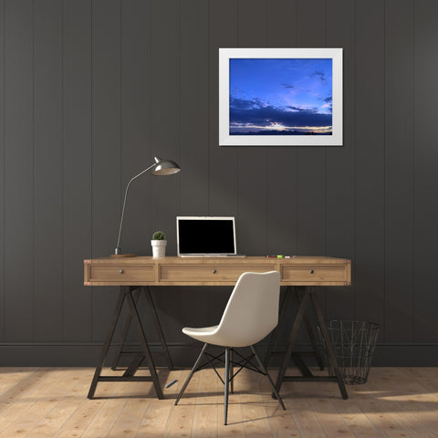 Sunset I White Modern Wood Framed Art Print by Grayscale