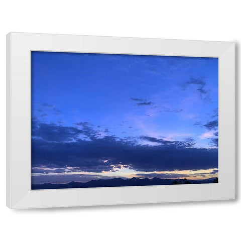 Sunset I White Modern Wood Framed Art Print by Grayscale