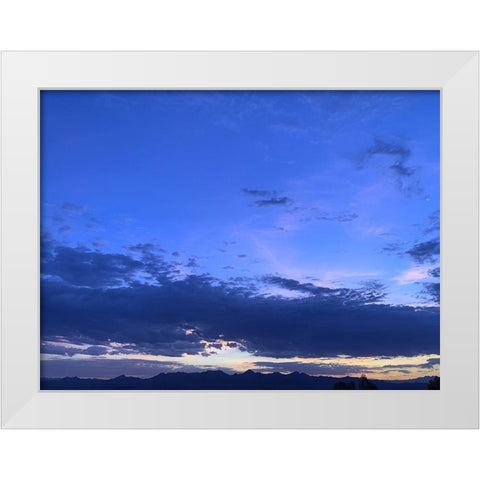 Sunset I White Modern Wood Framed Art Print by Grayscale