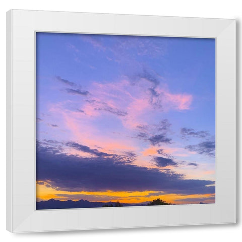Sunset II White Modern Wood Framed Art Print by Grayscale