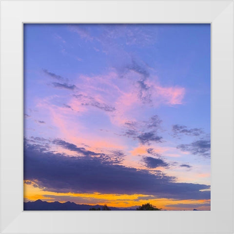 Sunset II White Modern Wood Framed Art Print by Grayscale