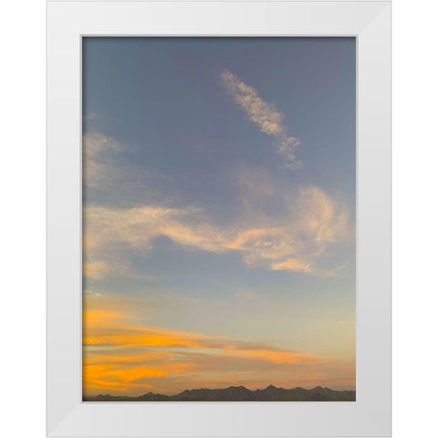 Sunset III White Modern Wood Framed Art Print by Grayscale
